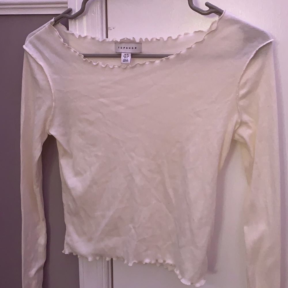 Topshop cream shoulderless top (Nordstrom)